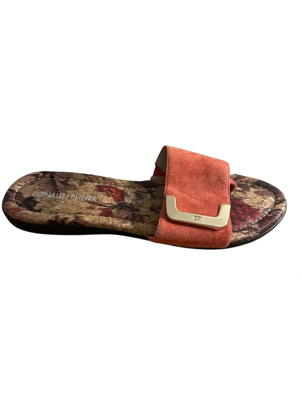 Donald J. Pliner Coral Leather Slide Sandal Bolt 6.5